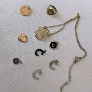 Gold and Silver Pendant Necklace Set